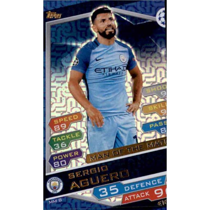 LE3 Edición Limitada De Plata Manchester City 'Agüero' . Match Attax 2016/17 Tarjeta