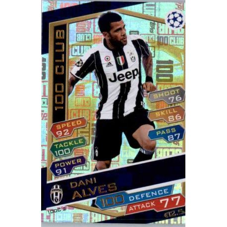 Dani Alves 100 Club-2 Match Attax Champions 2016-17