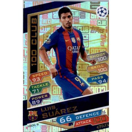 Luis Suárez 100 Club-9 Match Attax Champions 2016-17