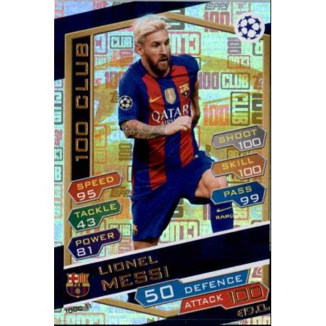 Lionel Messi 100 Club-11 Match Attax Champions 2016-17