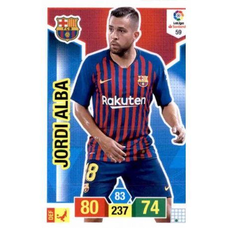 Jordi Alba Barcelona 59 Adrenalyn XL La Liga Santander 2018-19