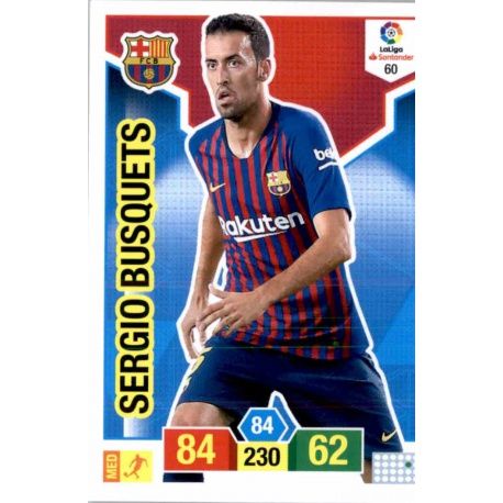 Sergio Busquets Barcelona 60 Adrenalyn XL La Liga Santander 2018-19