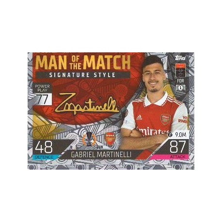 Gabriel Martinelli Man of the Match Signature Style Arsenal 428