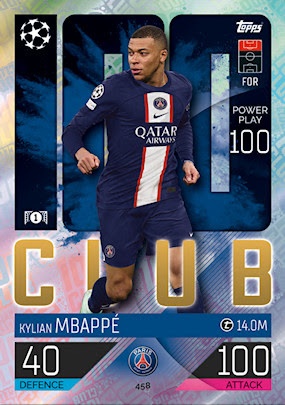 Buy Cards Kylian Mbappé 100 Club PSG Topps Match Attax 2022/23
