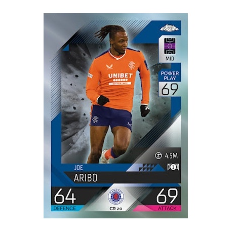 Joe Aribo Chrome Preview Rangers CR 20