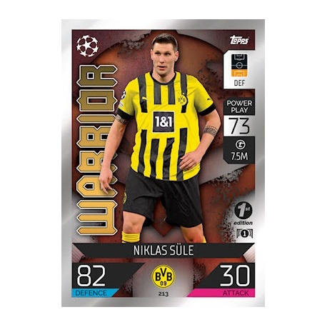 Niklas Sule Warrior 1st Edition Borussia Dortmund 213