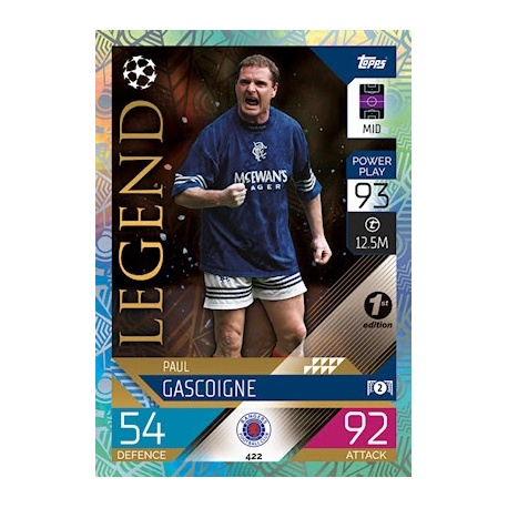 Paul Gascoigne Legend 1st Edition Rangers 422