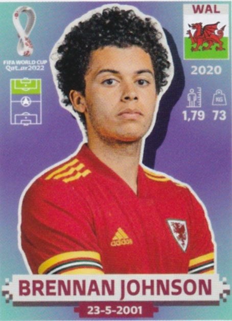 Offer Soccer Cards Brennan Johnson Wales Panini World Cup 2022 Qatar