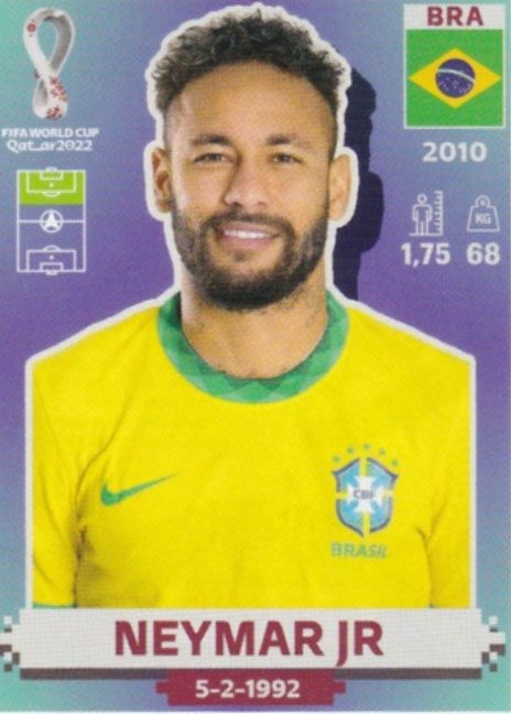 Panini Neymar Jr. Gold Xtra World Cup Qatar 2022 New