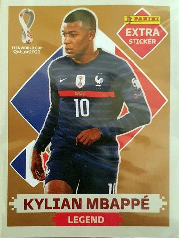 Figurinha Extra do Kylian Mbappé Bronze da França Legend da Copa do Mundo  do Qatar 2022 - Item de Coleção Original Panini